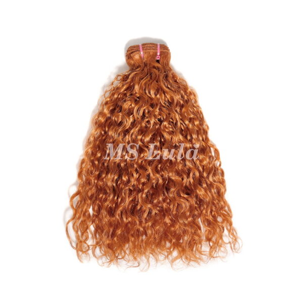 #350 Ginger Water Wave Curly Human Hair Bundles - Image 4